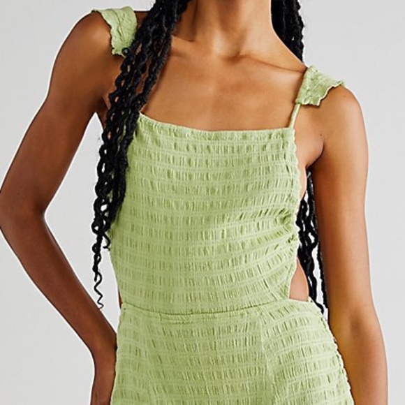 NWT Free People Beyond Chic Mini Dress Misty Path Green Endless Summer - Picture 2 of 8
